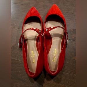 Red Suede Flats